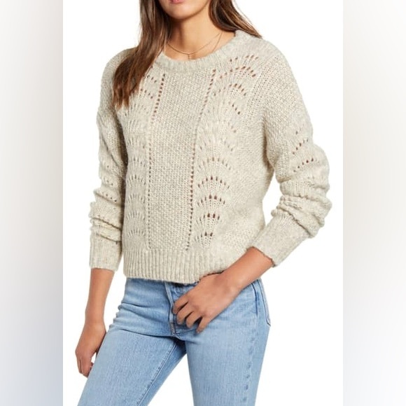 Rails Mara Sweater Alpaca Wool Blend Eyelet Pullover Size Small - Picture 2 of 7